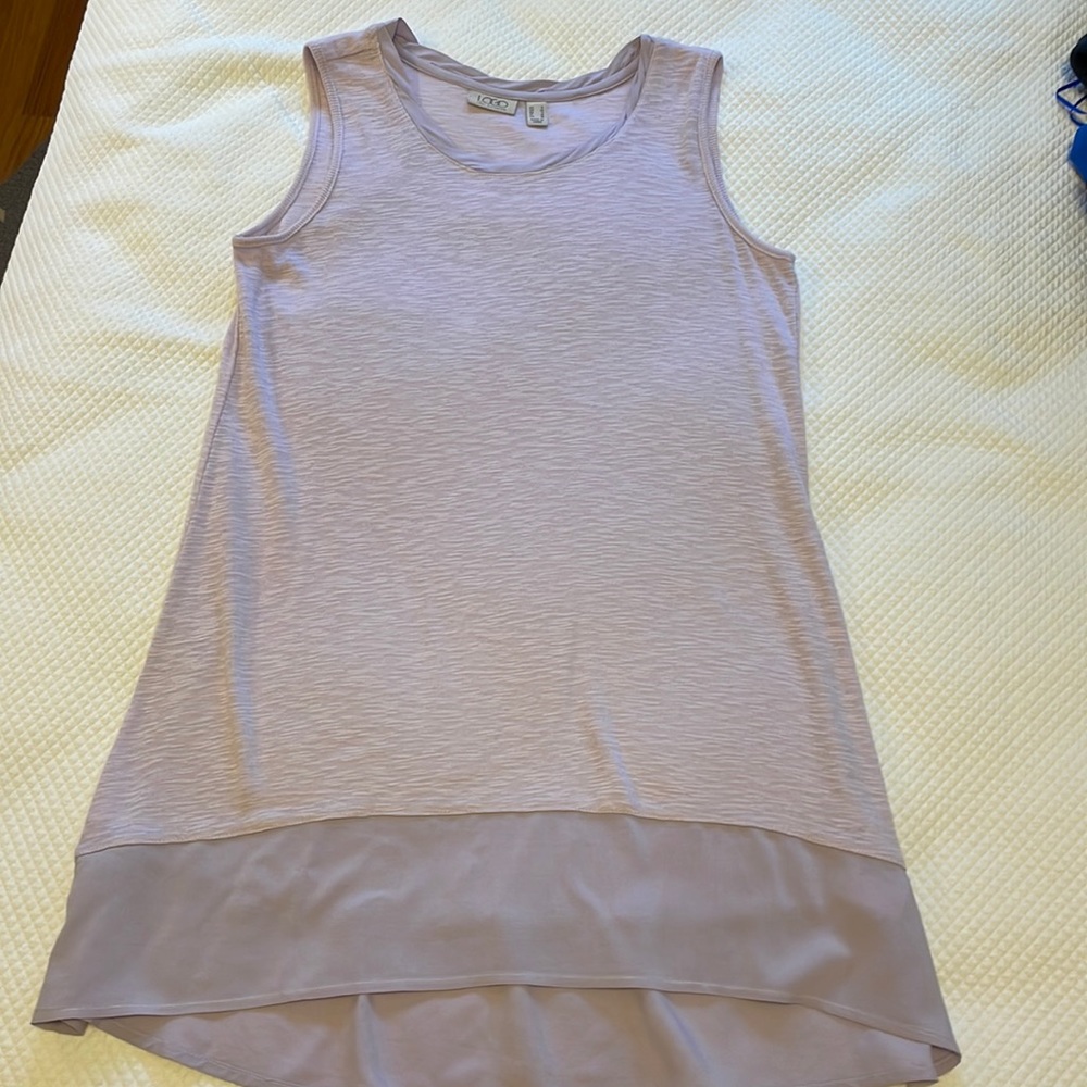 LOGO by Lori Goldstein lavender tank. Size S. Slub material with twisted neck.
